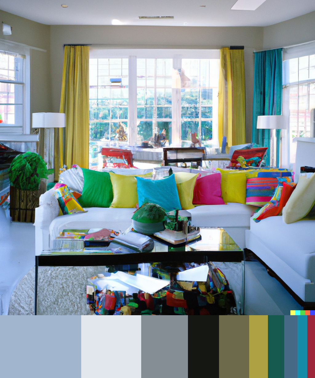 Colorful modern living room colorgrammed